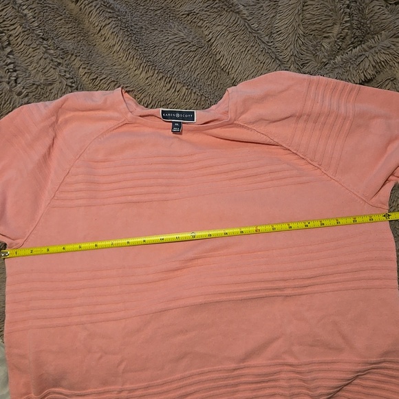 Karen Scott Pink Stripe Weave Pattern Womens Plus Size XXL Very Good Condition!! - Picture 6 of 6